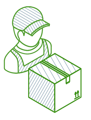 Delivery driver and Package illustration